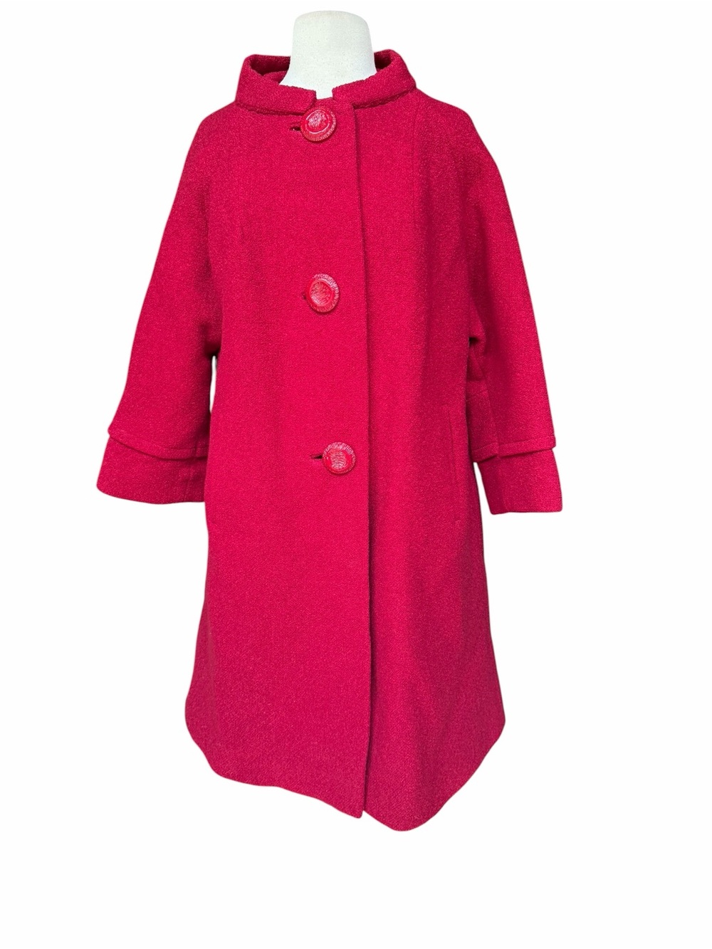 1960s‎ ILGWU Lined Button Down Wool Swing Coat